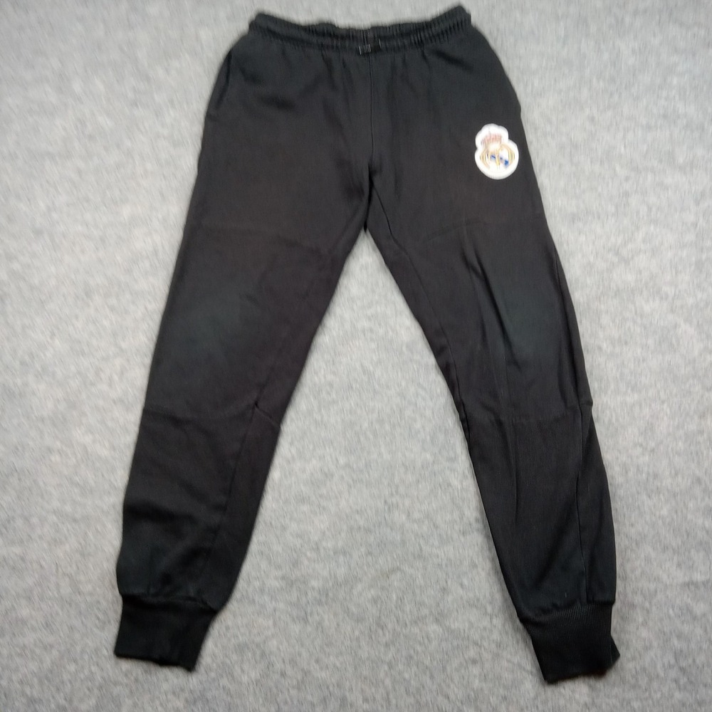 Real Madrid Pants Boys Large Black‎ La Liga Soccer Joggers Sweatpants Fleece